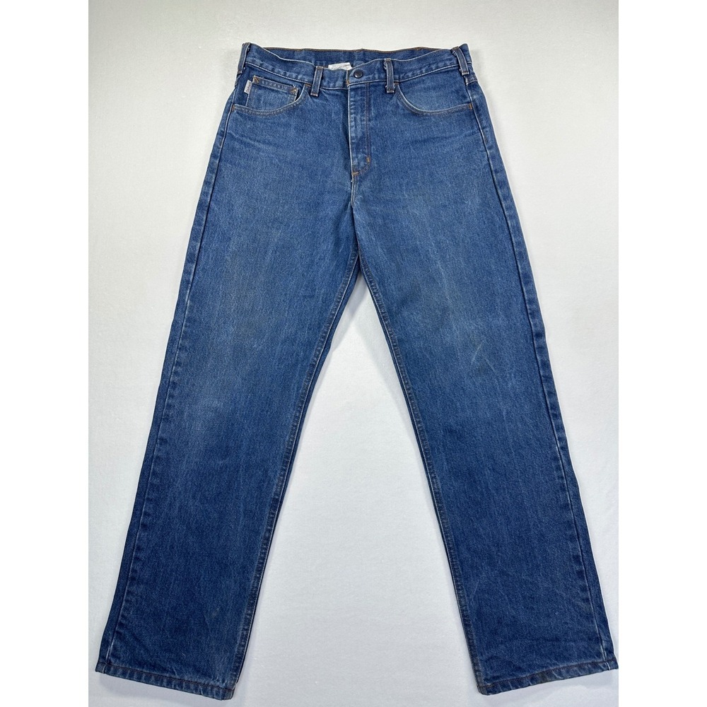 Carhartt Vintage Y2K FR Jeans 34x32 Blue Flame Resistant Denim Workwear FRB160